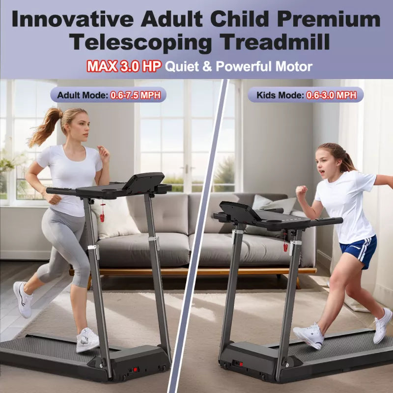 BestParts Treadmill Office Treadmill - Height Adjustable, 2.5 HP Quiet Motor, 300 lb Capacity, Foldable Walking Pad, for Home/Office