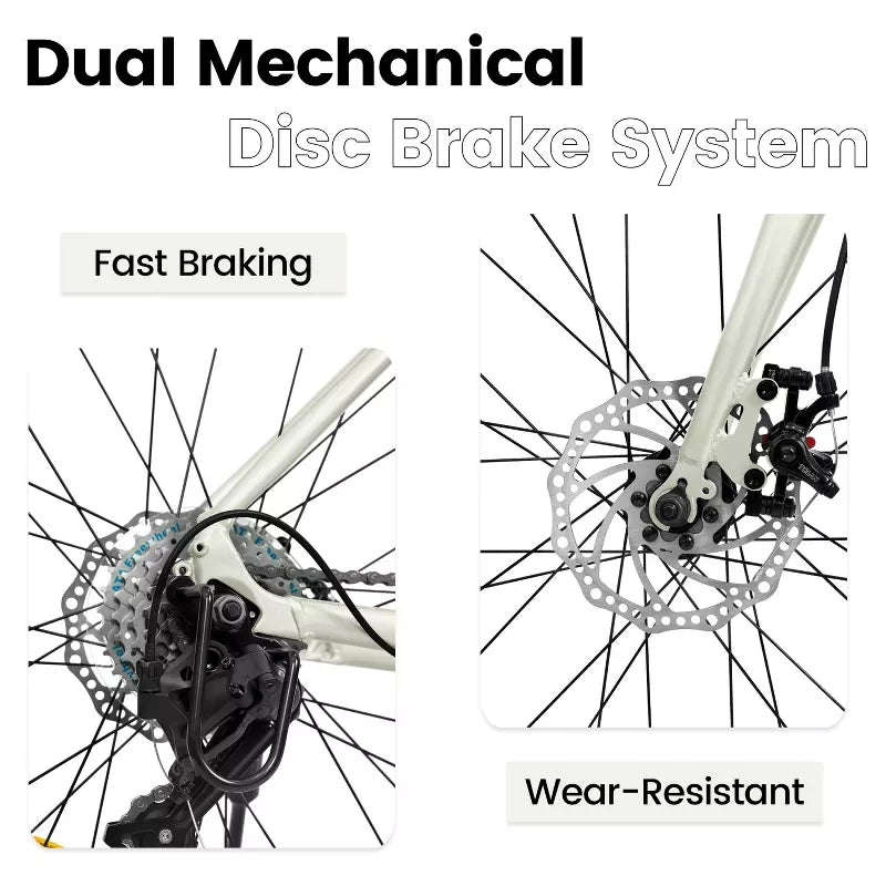 BestParts Road Bike 700C x 23, Lightweight City Bicycle, Urban Commuter Bike for Men Women, 16-Speed Gear, Alloy Frame, 28 Inch, Cream