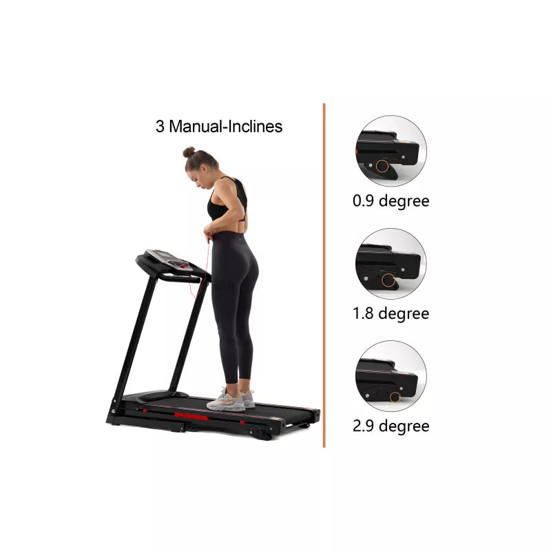 BestParts Folding Treadmill, 3.5 HP, with Incline - 12 Programs, 300-Pound Capacity, LED Display and Wheels, Home Gym