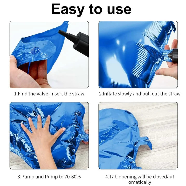 10PCS Blue Dog Foil Balloons, Blue Shaped Character Balloons for Kids Birthday Party Supplies