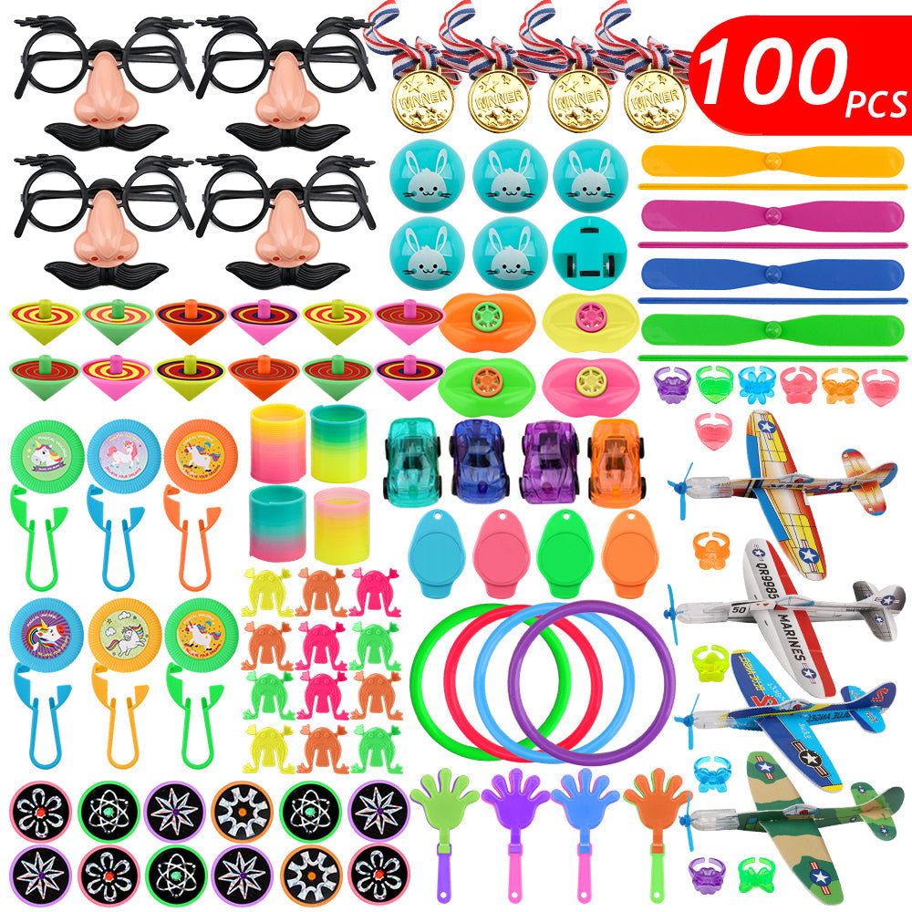 100Pcs Assortment Party Favors Toys for Kids, Premium Mini Cute Favors for All Ages Kids, Prize Box Toys, Goody Bag Fillers, Pinata Stuffers, Carnival Prizes for Boys and Girls