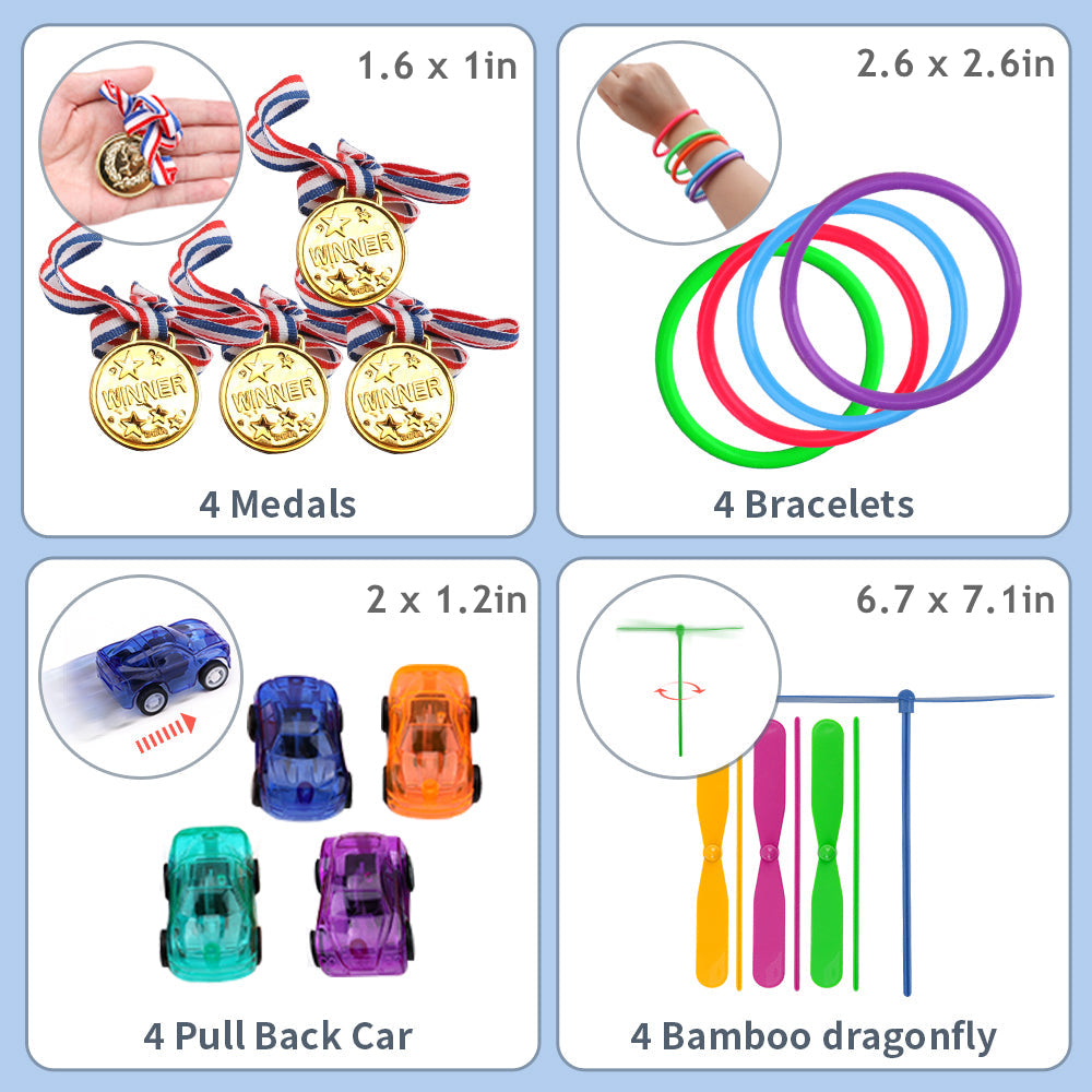 100Pcs Assortment Party Favors Toys for Kids, Premium Mini Cute Favors for All Ages Kids, Prize Box Toys, Goody Bag Fillers, Pinata Stuffers, Carnival Prizes for Boys and Girls